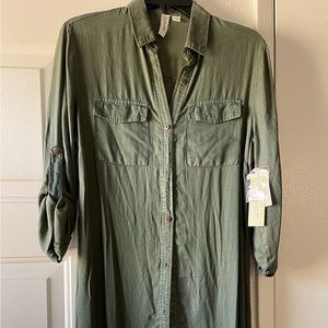 Tacera Button Down Dress Sz S